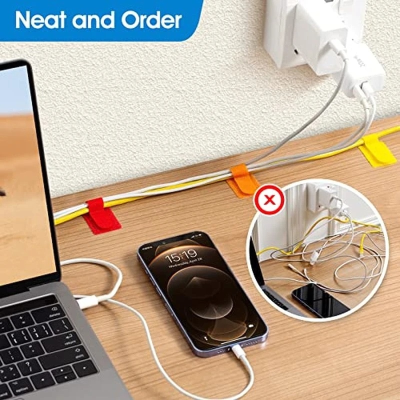 Dụng Cụ Quấn Dây Cáp Tai Nghe Bằng Nilon Tự Dính Thông Dụng Có Thể Tái Sử Dụng