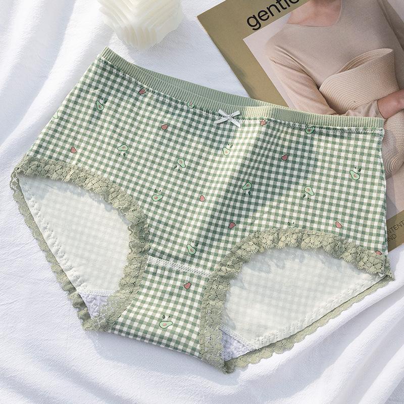 Set 4 Quần Lót Nữ Sinh Đáng Yêu Cotton Viền Ren Màu Bơ Than Hoạt Tính Kháng Khuẩn