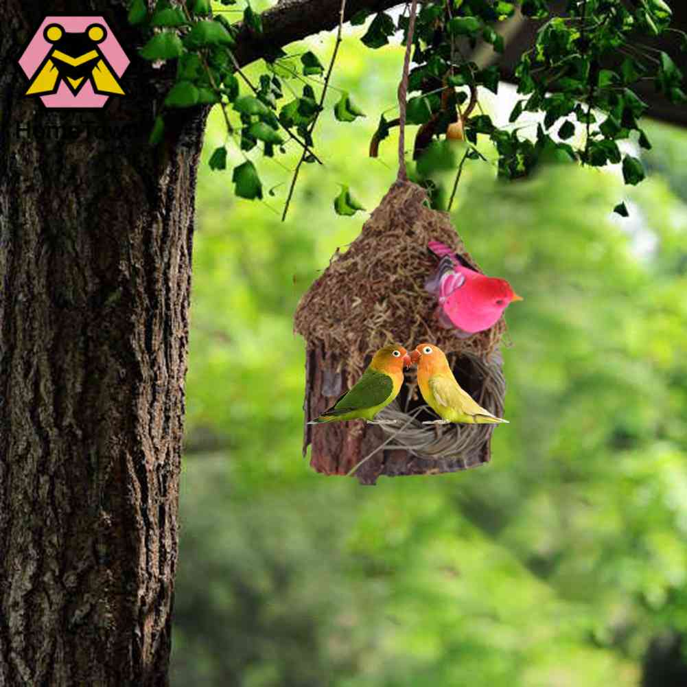 Tổ Chim Giả Đan Bằng Tay Treo Trang Trí Sân Vườn