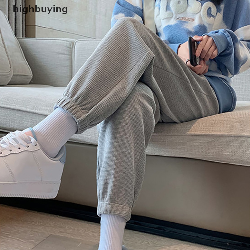 Quần Baggy Thể Thao Lưng Cao Phong Cách Harajuku Cho Nữ