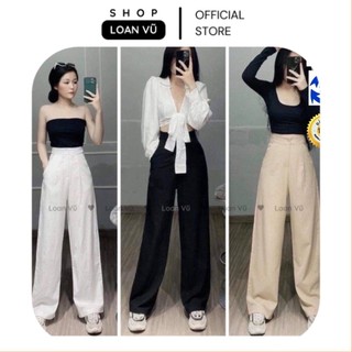 QUẦN ĐŨI ỐNG RỘNG NỮ - LƯNG CHUN CẠP CAO - ỐNG SUÔNG DÀI 100CM