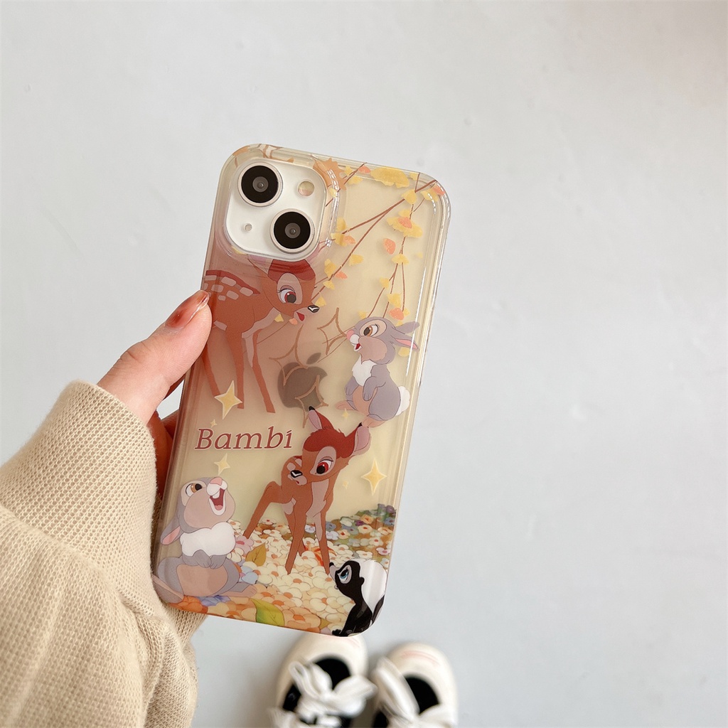 Ốp Điện Thoại TPU Dẻo Trong Suốt Họa Tiết Bambi Dễ Thương Chống Rơi Cho iPhone 14 13 12 11 Pro Max