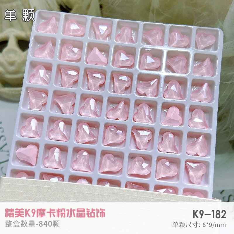 Túi 3 viên đá K9 hồng nhạt xinh xắn, phụ kiện nail