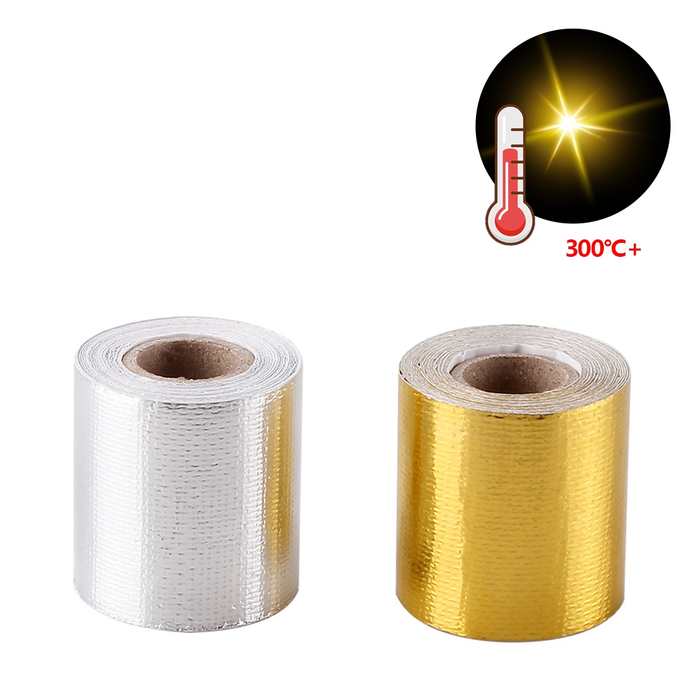 Cuộn Băng Keo Lá Nhôm Cách Nhiệt 5M Dán Đầu Ống Pô Xe Hơi Xe Máy