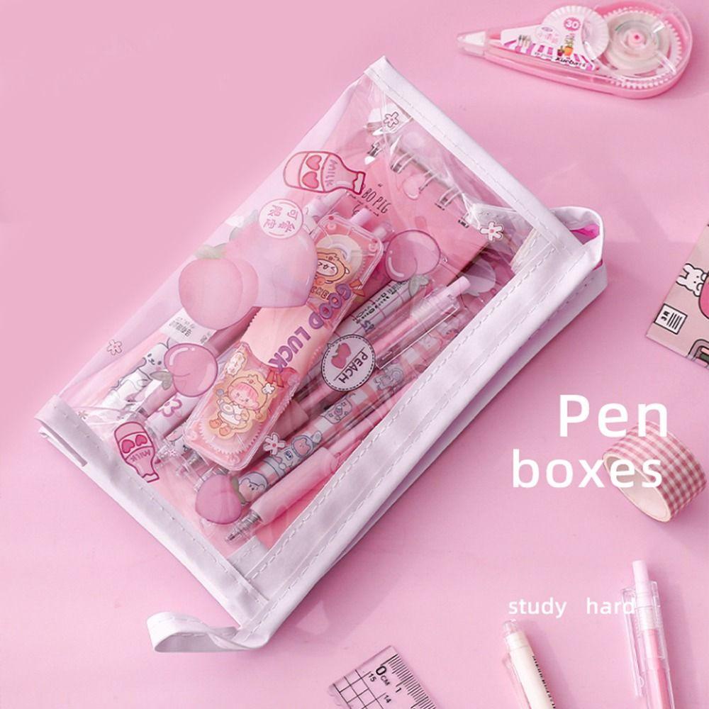 Túi Đựng Bút Trong Suốt Chống Nước Sức Chứa Lớn Thời Trang