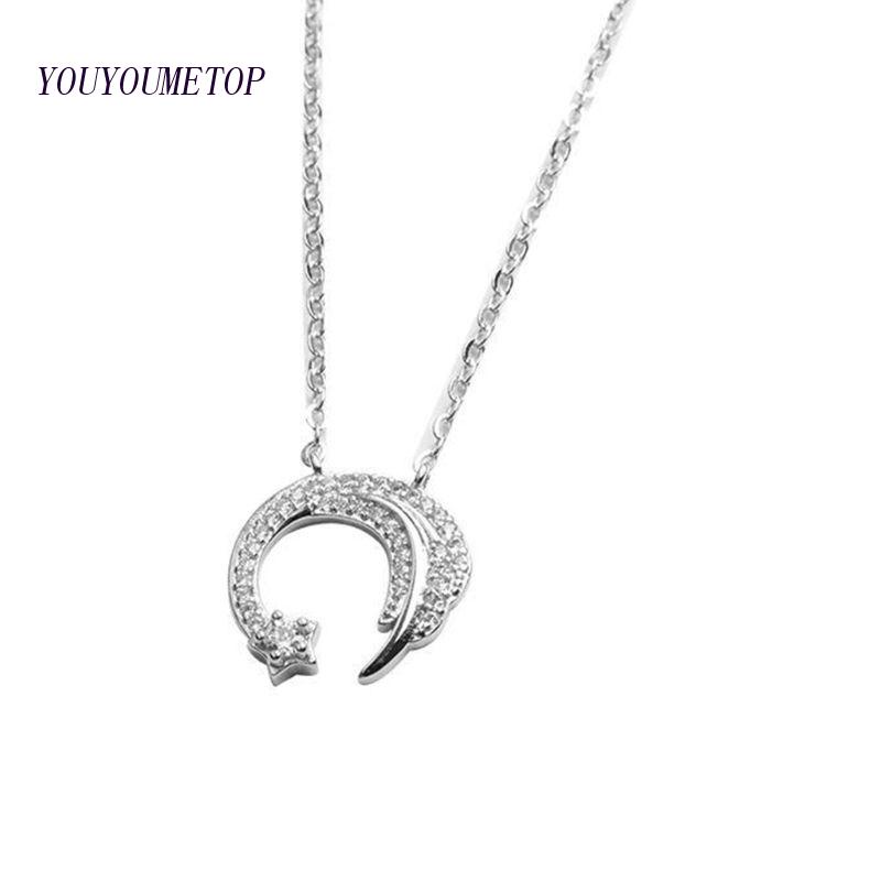 Vòng cổ Bạc Mặt Trăng Sao Băng Tinh Tế Cho Ngày Của Mẹ