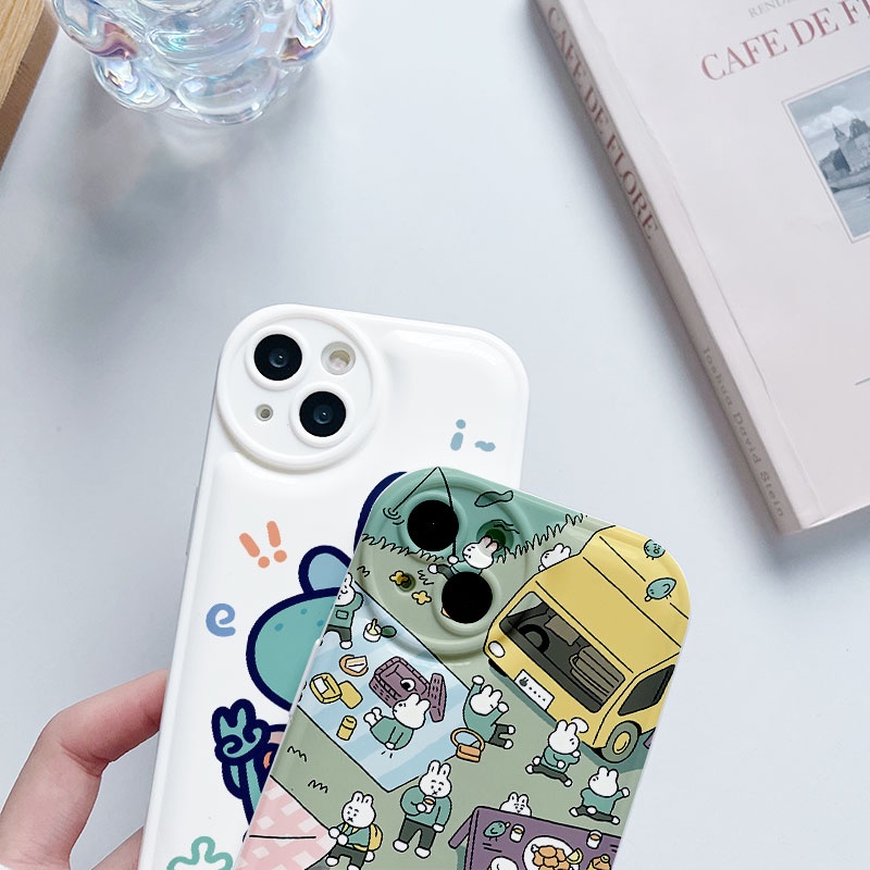 Ốp Điện Thoại Silicon TPU Mềm Hình Thỏ Bạch Tuộc Cho iPhone 14 13 12 11 Pro Promax 6 6S 7 8 Plus X XR XSMax SE