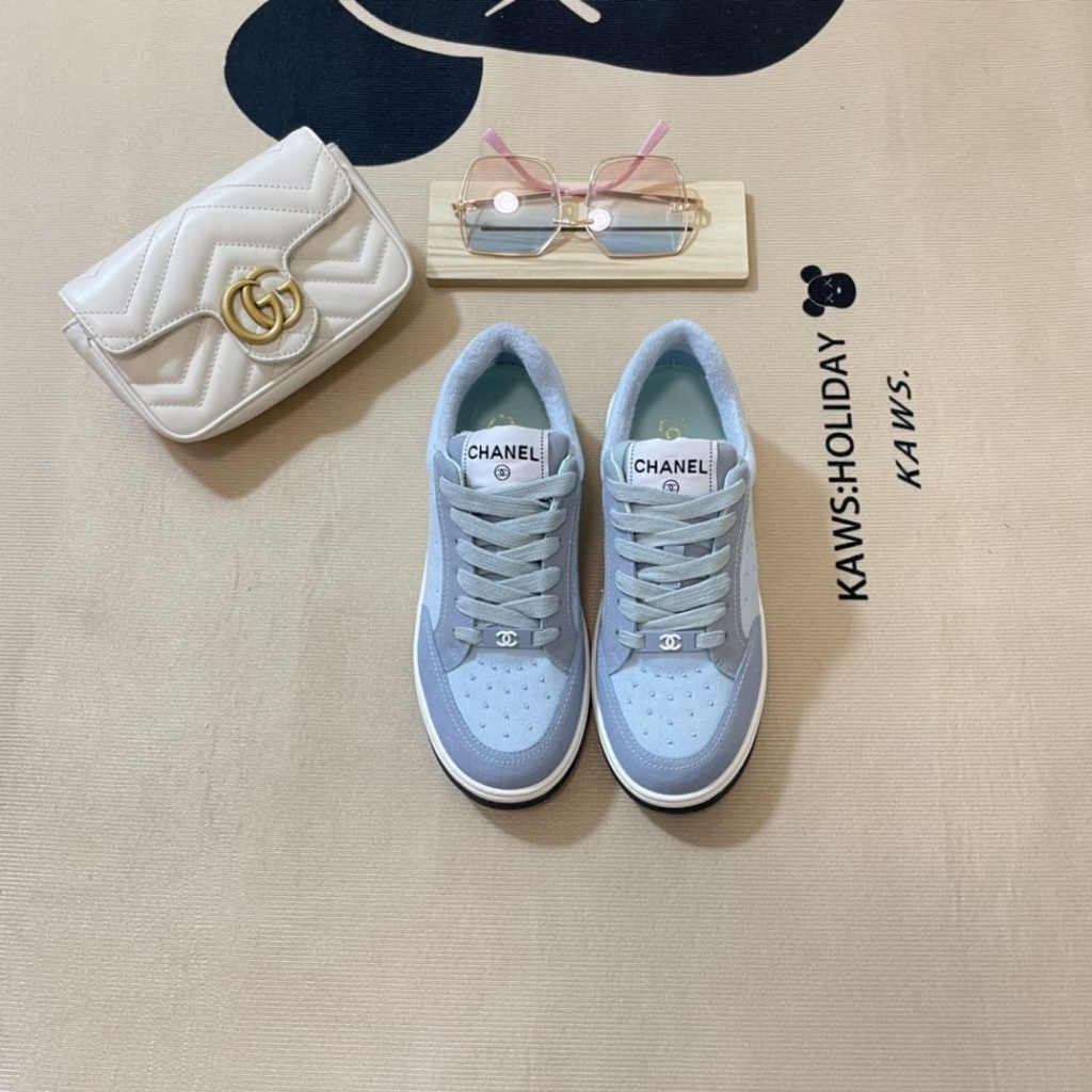 GXWX CHAN EL color matching panda sneakers casual sneakers flat heel letter lace up all-match white shoes for women