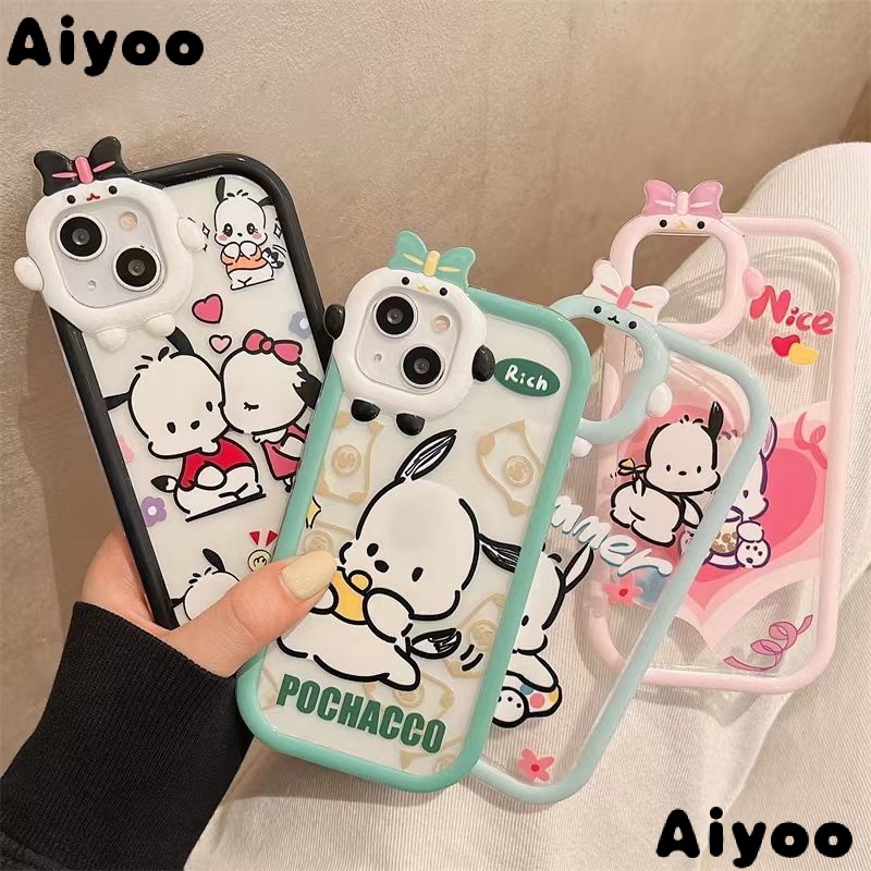 ✅Ốp Điện Thoại Silicon Hình Chú Chó Pacha Vui Nhộn Có Giá Đỡ Cho iPhone 13 14Promax 12 11