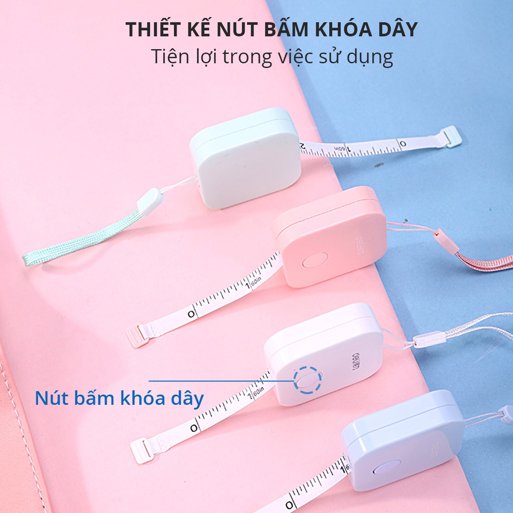 Thước Dây Cuộn Rút Thu Tự Động HỘP VUÔNG 1.5 Mét - Đo Eo, Vòng Bụng Sức Khỏe