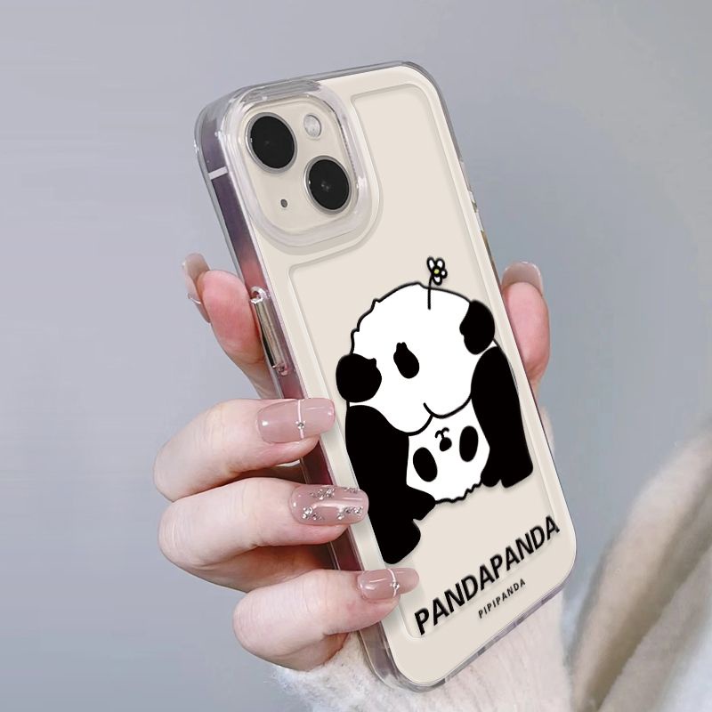 ✅Ốp Điện Thoại Dẻo Họa Tiết Gấu Trúc Dễ Thương Cho iPhone14promax iPhone 13 / 12 / 11 Transparent xr / xs Soft 7 / 8Plus XCH2