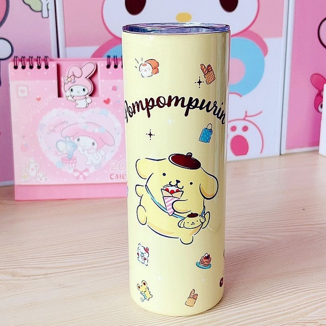SANRIO Bình Nước Giữ Nhiệt Bằng Thép Không Gỉ 304 Họa Tiết Hoạt Hình Dễ Thương