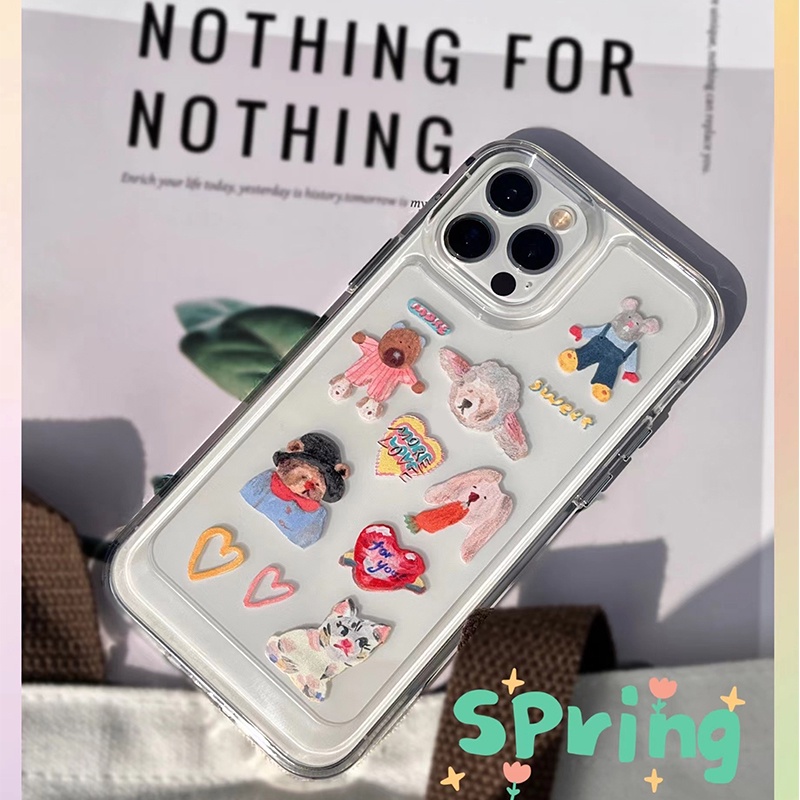 Ốp Điện Thoại TPU Silicon Mềm Trong Suốt Họa Tiết Hoạt Hình Cho IPhone 14 13 Pro Max 12 11 Pro XS Max XR X 8 7 6 6S Plus