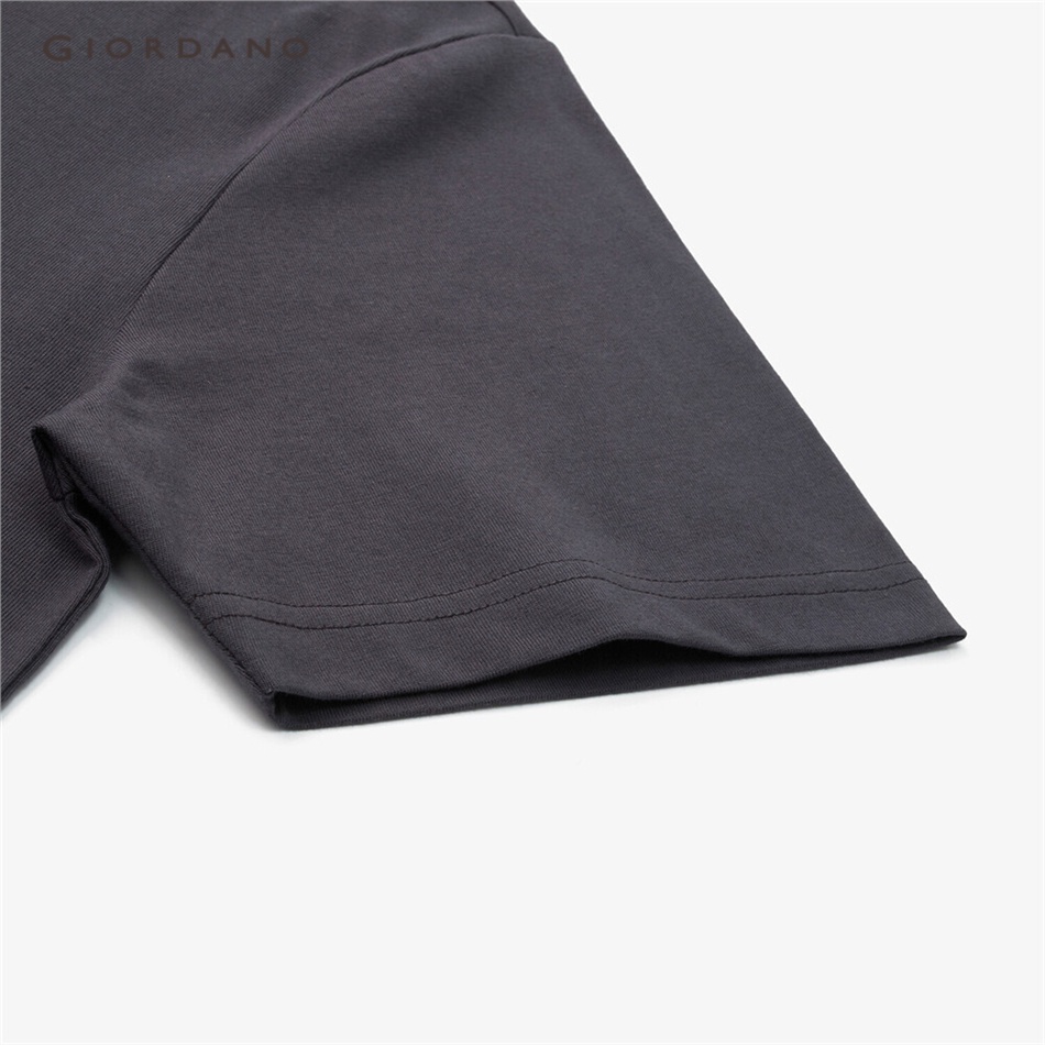 Áo thun GIORDANO 91093013 cotton tay ngắn cổ tròn in họa tiết thời trang cho nam