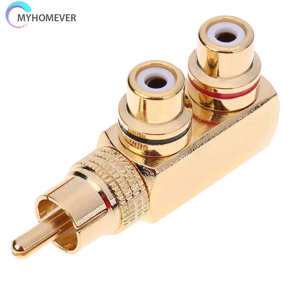 Đầu Chia Âm Thanh RCA 1 Đầu Đực Sang 2 Đầu Cái