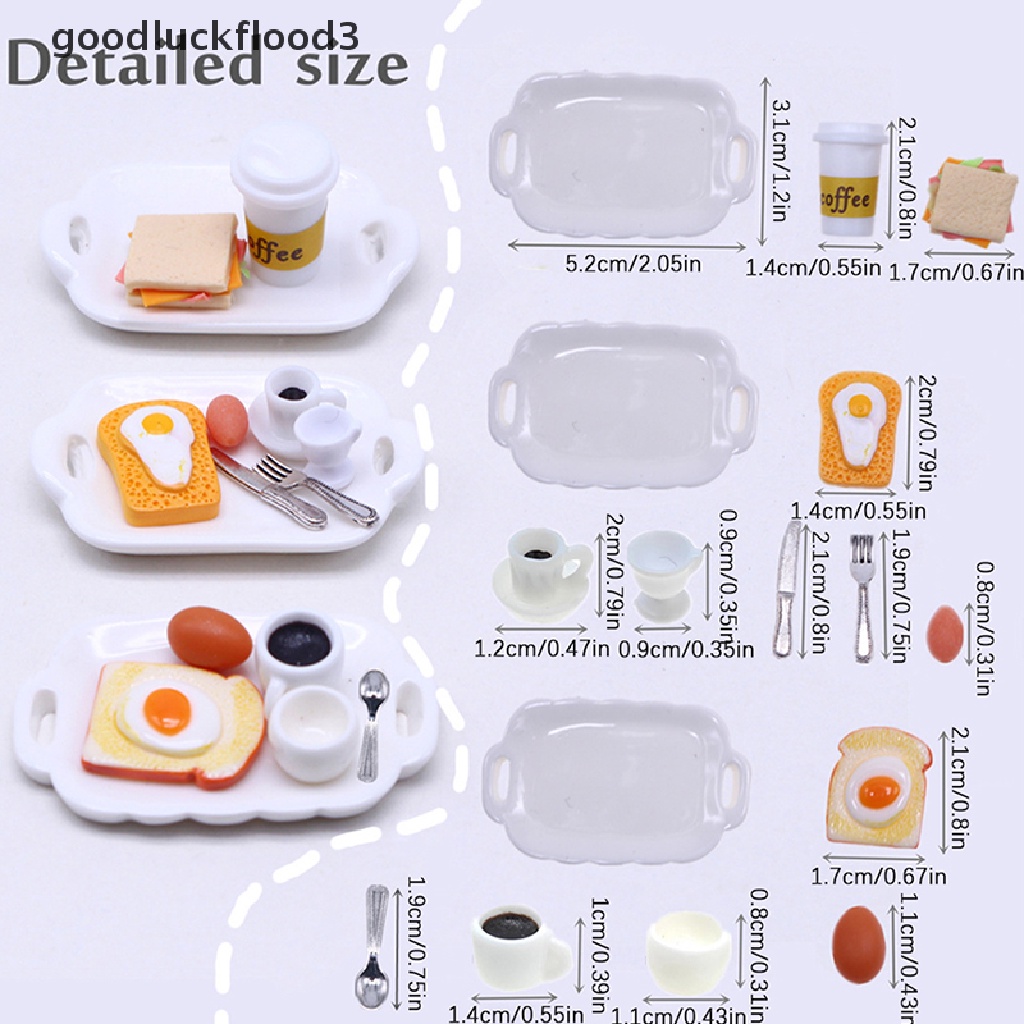 1 Set Đồ Chơi Gồm Muỗng / Nĩa / Đĩa / Muỗng / Bánh Mì Tỉ Lệ 1: 12 Trang Trí Nhà Búp Bê