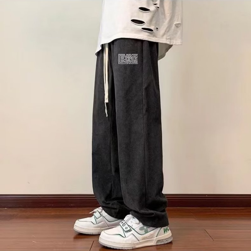 Quần Dài Ống Thẳng In Họa Tiết Phong Cách Nhật Bản Thời Trang Dành Cho Nam Size M-5XL