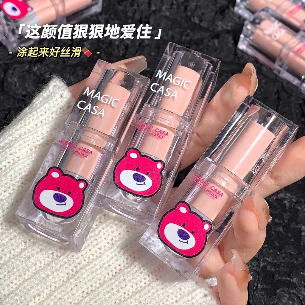 Son Lì Mềm Mượt Như Nhung Thương Hiệu MAGIC CASA Raspberry Bear