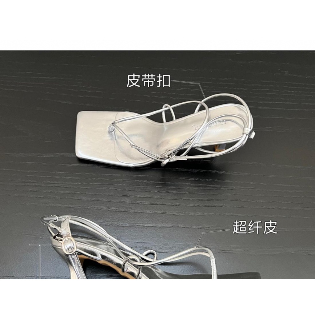 Sandal Cao Gót Hở Ngón Cao Cấp Màu Bạc Mùa Hè Phong Cách Mới Dành Cho Nữ