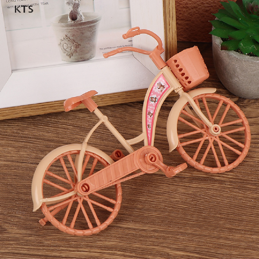 KTS 1Pcs 1:12 Dollhouse Miniature Bicycle Scene Model DIY Doll Decor Accessories KT