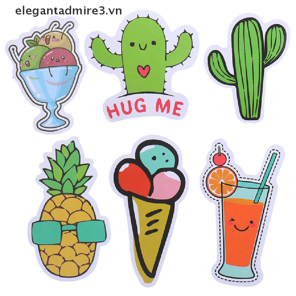 Bộ 50 Miếng Dán Hoạt Hình Dễ Thương Trang Trí Laptop Vali Guitar Ván Trượt