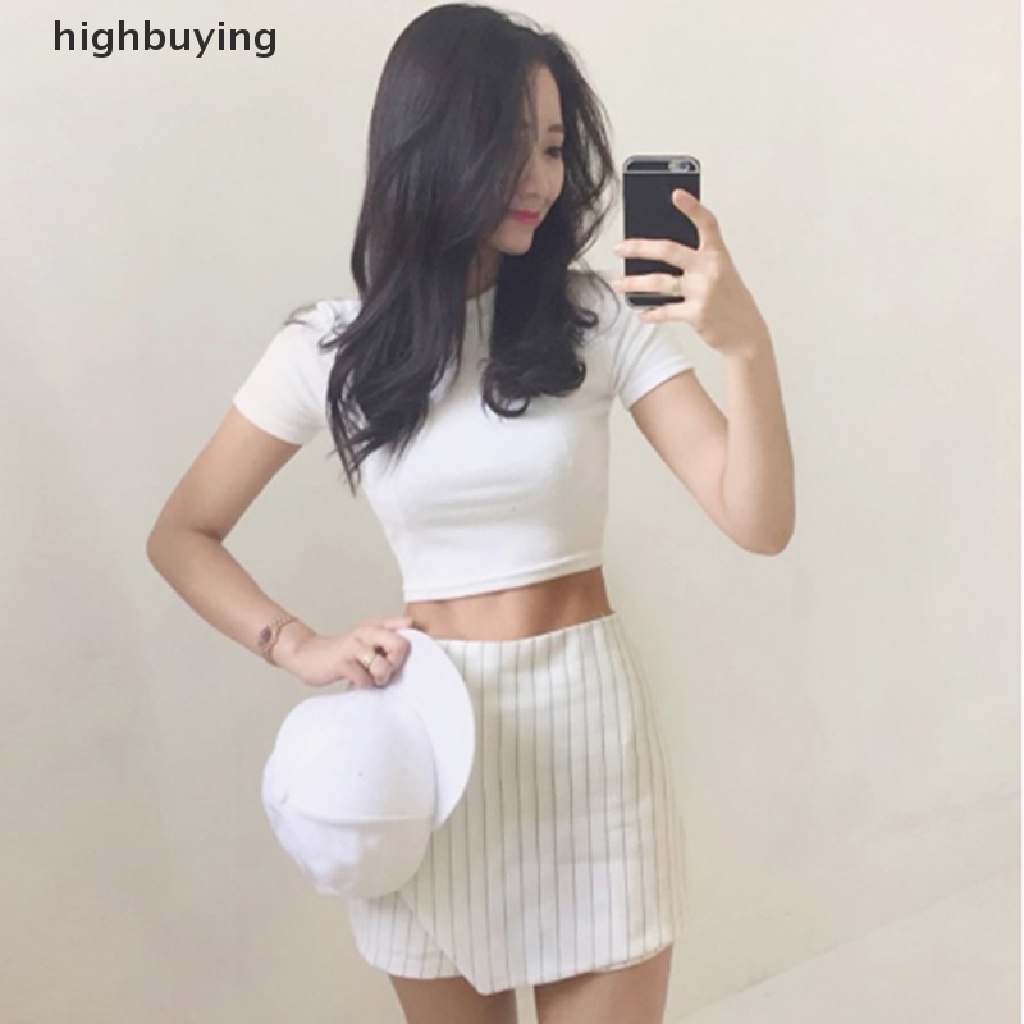 Áo Thun Lửng Ngắn Tay Thời Trang Dành Cho Nữ