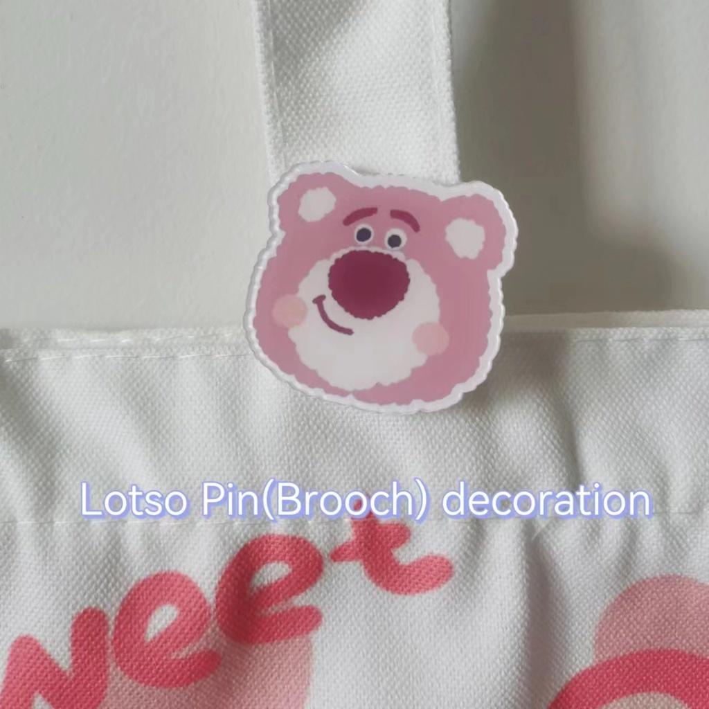 PVN58083 Túi xách Canvas họa tiết gấu dâu đáng yêu dễ thương