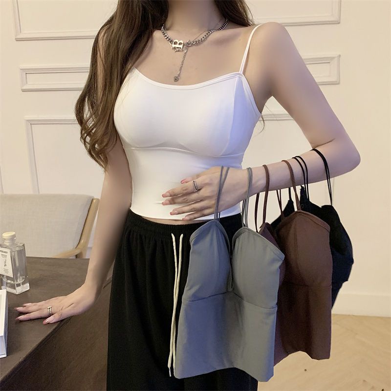 Áo Lót Lụa Mát Chống Lóa Lưng Có Đệm Ngực Nhỏ Dày Bên Trong Áo Lót Dạng Ống Đẹp Mắt Dành Cho Bạn Gái Mặc Bên Ngoài