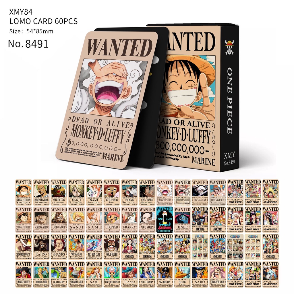 Hộp 60 Ảnh Lomo Card Phim Hoạt Hình ONE PIECE