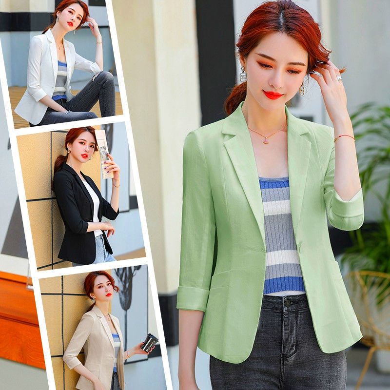 Áo Khoác Vest Một Nút Ôm Dáng Phong Cách Hàn Quốc Cho Nữ Size S-4XL 37-72KG
