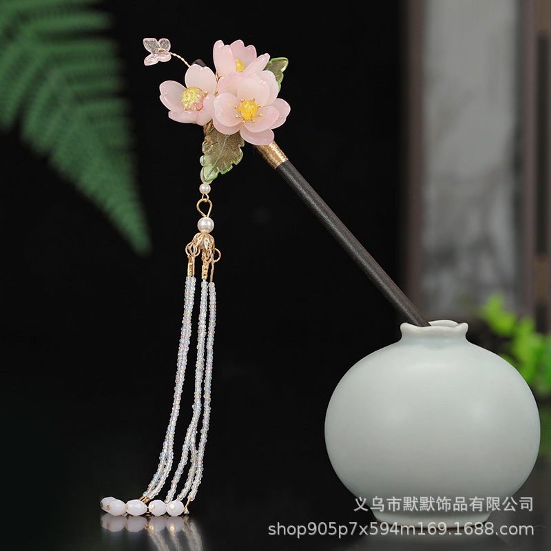 Trâm Cài Tóc Phối Tua Rua Phong Cách Hanfu Cổ Điển
