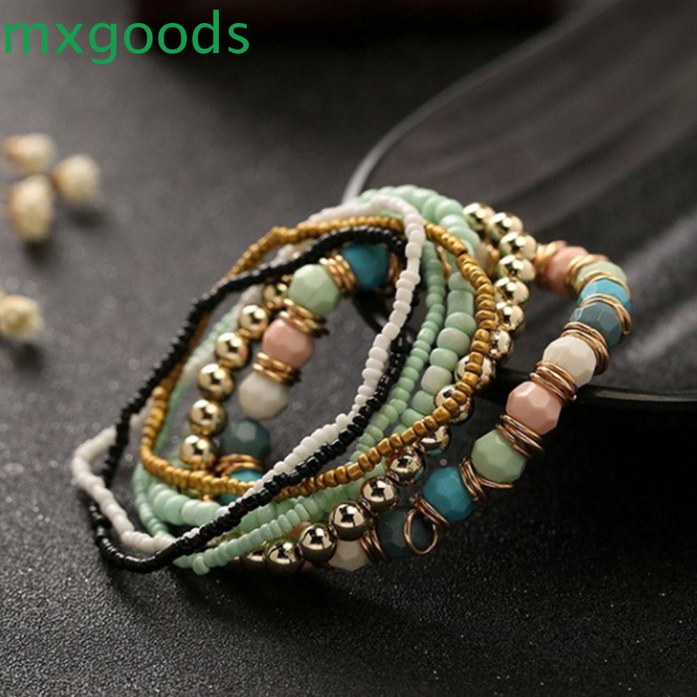 Vòng Tay Thời Trang Cho Nữ|Vòng Tay Nhiều Lớp Xâu Hạt Co Giãn Nhiều Màu Thời Trang Boho