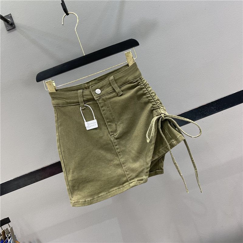 Chân Váy Denim Chữ A Lưng Cao Phối Dây Rút Phong Cách Thời Trang Xuân Hè Mới 2023155252