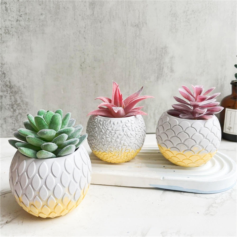 Khuôn Silicone Làm Giá Đỡ Bình Hoa Hình Vảy Cá DIY