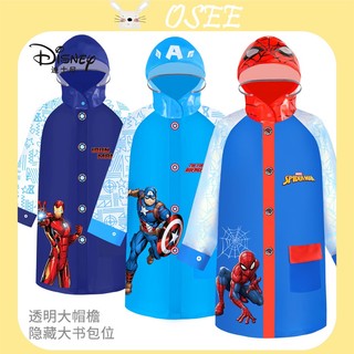 [Osee] Áo Mưa Đi Học Cho Bé Trai Vành To Bơm Hơi Chống Thấm Nước Hình Người Nhện disney