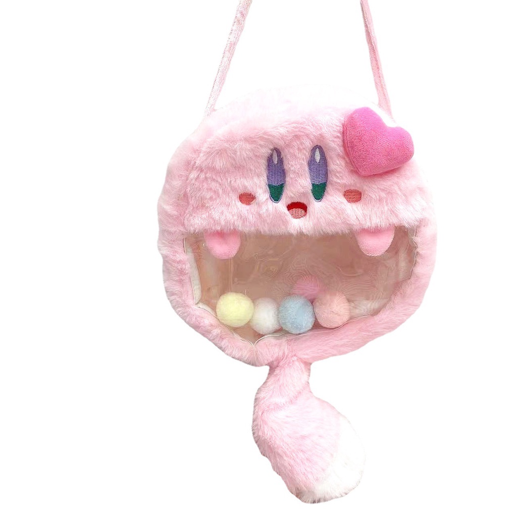 Túi Đeo Chéo Nhỏ Một Bên Vai Kirby Nhồi Bông Hoạt Hình 20CM 8-inch Quà Tặng Cho Học Sinh Trẻ Em