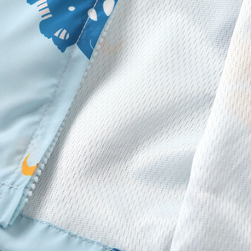 Áo Khoác Chống Nắng Thoáng Khí Có Khóa Kéo In Họa Tiết Khủng Long / Thỏ Dễ Thương Cho Bé 0-4 Tuổi