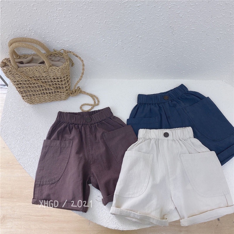 Hàng Mới Về Quần Lửng Cotton Linen Dáng Rộng Thoải Mái Phong Cách Hàn Quốc Cho Bé