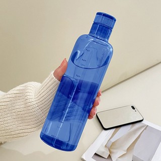 Bình Nước Nhựa 500ML Trong Suốt Có Thang Đo Thời Gian