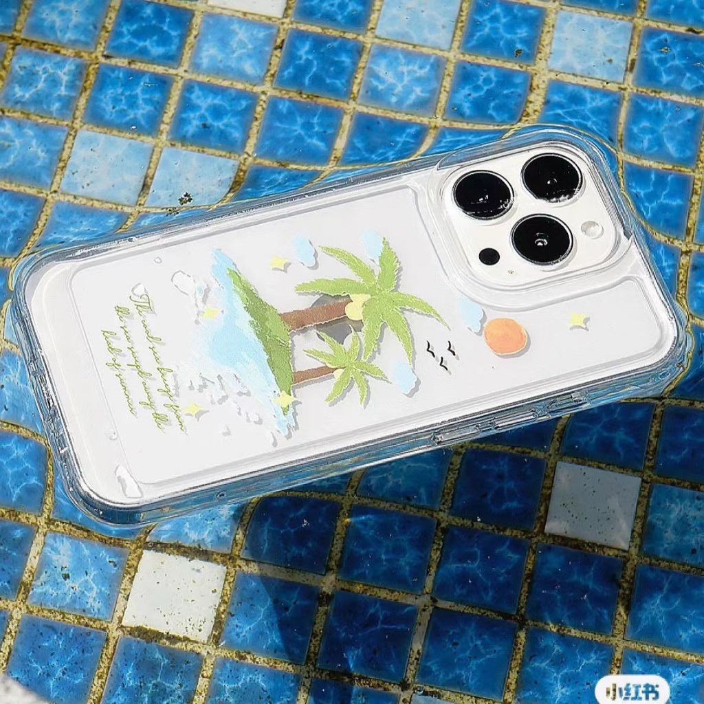✅Ốp Điện Thoại Mềm In Hình Hòn Đảo Mùa Hè Cho iPhone 14 / 13promax 11 / 12pro xr / xs 7 / 8Plus G1R8