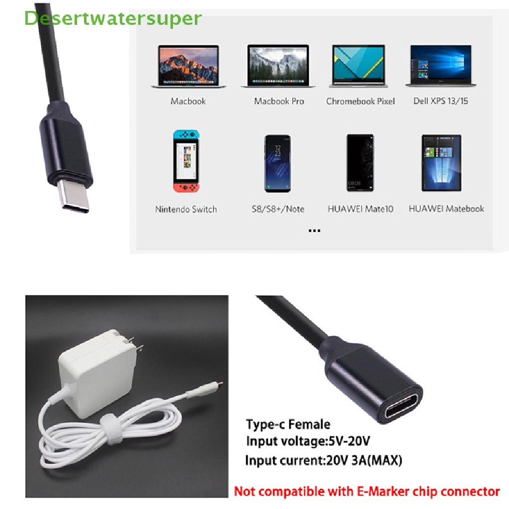 Dây Cáp Nối Dài 3A 60W Usb Type c Male Sang Female