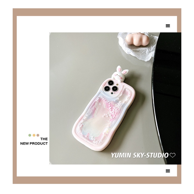 Ốp điện thoại mềm kim tuyến nước chống rơi hình thỏ thích hợp cho Iphone 14Promax 13 12 11 14pro 13Promax 13