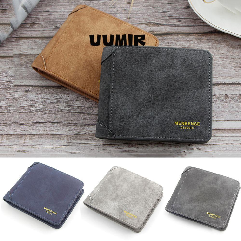 UUMIR Ví Da PU Gập Đôi Đựng Thẻ Tín Dụng / Tiền Dành Cho Nam