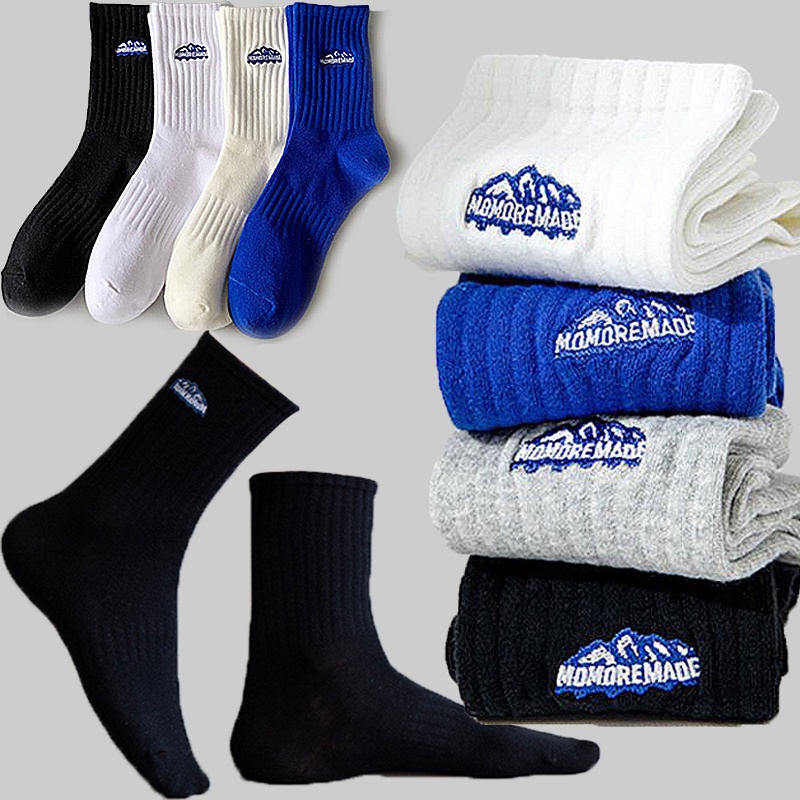 Vớ Thể Thao Đơn Giản Bằng Cotton Mềm Thoáng Khí Màu Trơn Thời Trang Cho Nam / Nữ