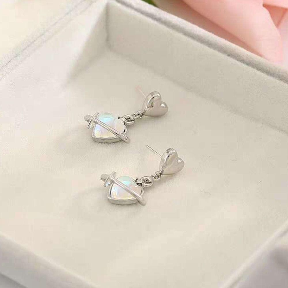 Khuyên Tai Hình Trái Tim Đơn Giản Thời Trang Cho Nữ|Khuyên Tai Hợp Kim Dáng Dài Phong Cách Hàn Quốc