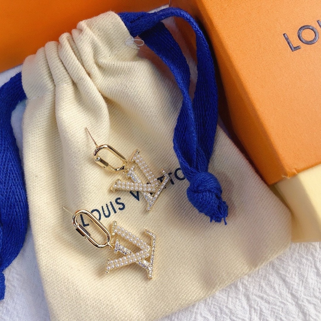 LOUIS VUITTON Bông Tai LV Bằng Thép Titan Thời Trang Cho Nữ