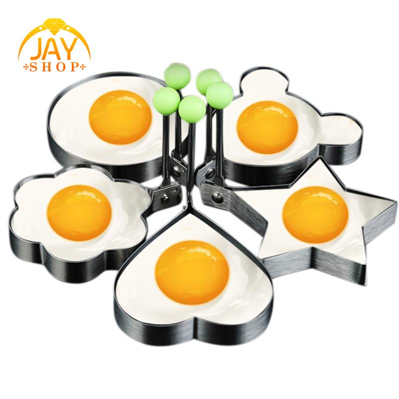 Set 5 Khuôn Chiên Trứng / Làm Bánh Pancake Không Dính Có Tay Cầm Dành Cho Trẻ Em