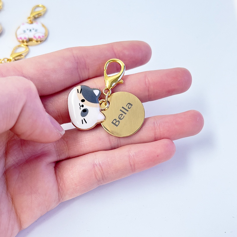 Thẻ Tên Đeo Cổ Mini 2cm Bằng Thép Không Gỉ Dành Cho Mèo