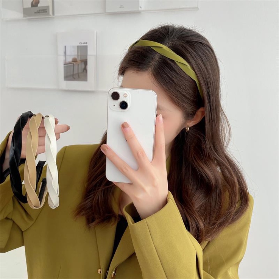 Băng Đô Cài Tóc Bằng Da Mỏng Kiểu Hàn Quốc Dễ Thương Cho Bạn Gái