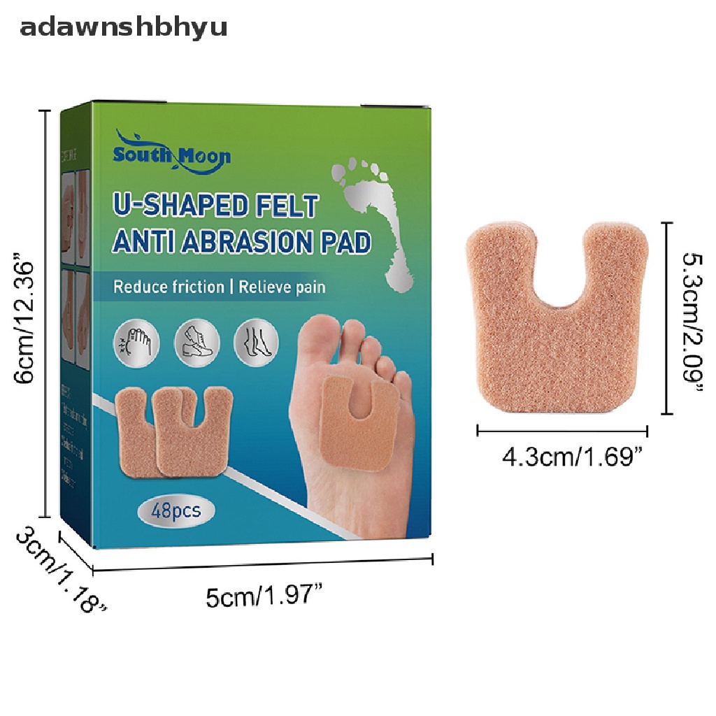 Set 48 Miếng Đệm Chân Hình Chữ U Bằng Vải Nỉ Mềm Mại Chống Mài Mòn Dành Cho Nam Nữ